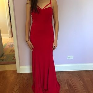Long red dress